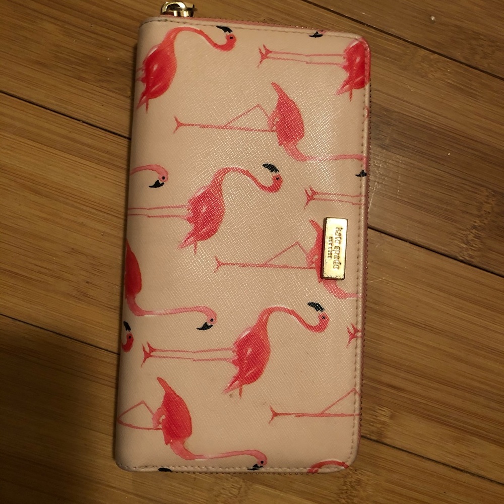 Kate Spade Large Zip Wallet Flamingo